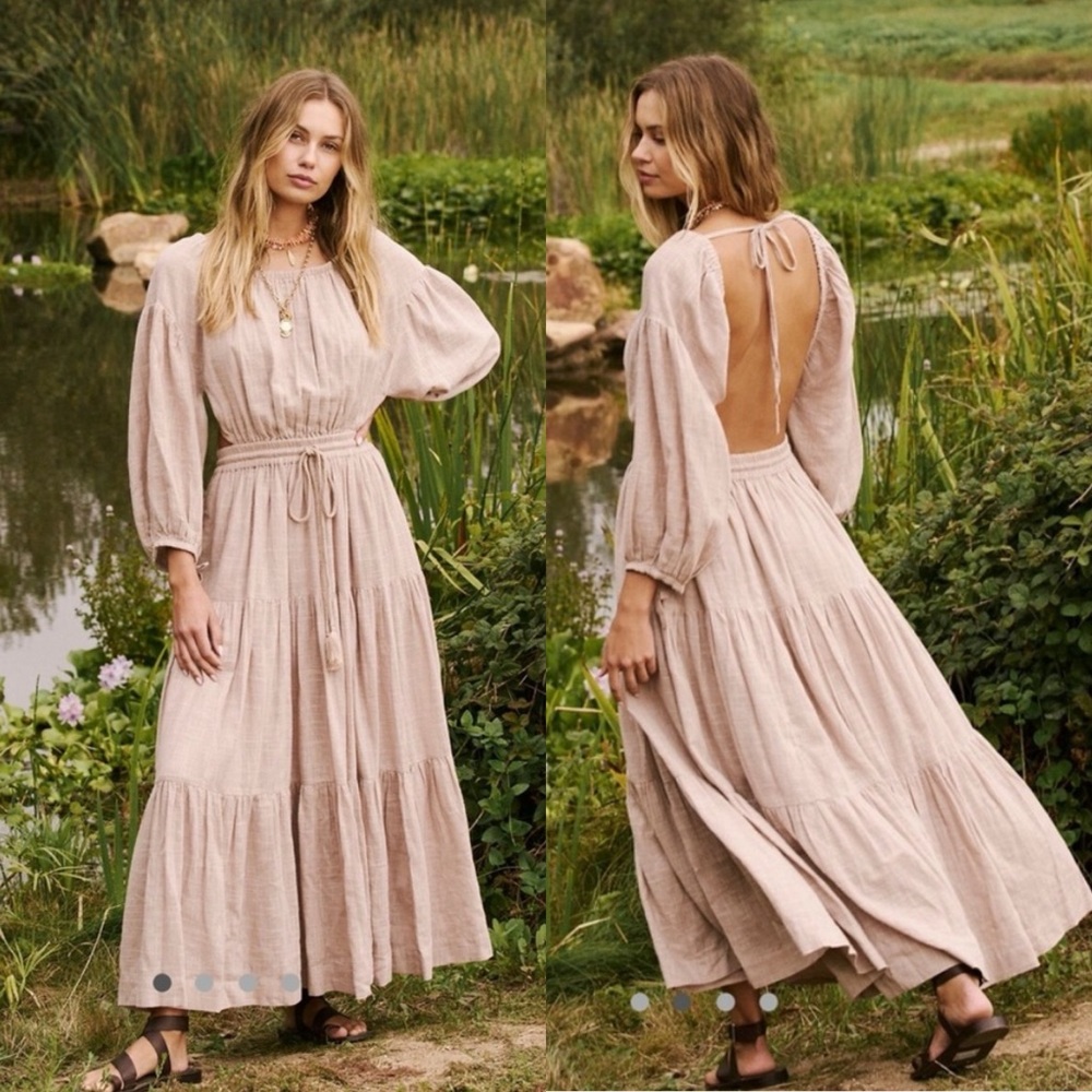 Free People Ibiza Sun Dress in Mushroom Bloom